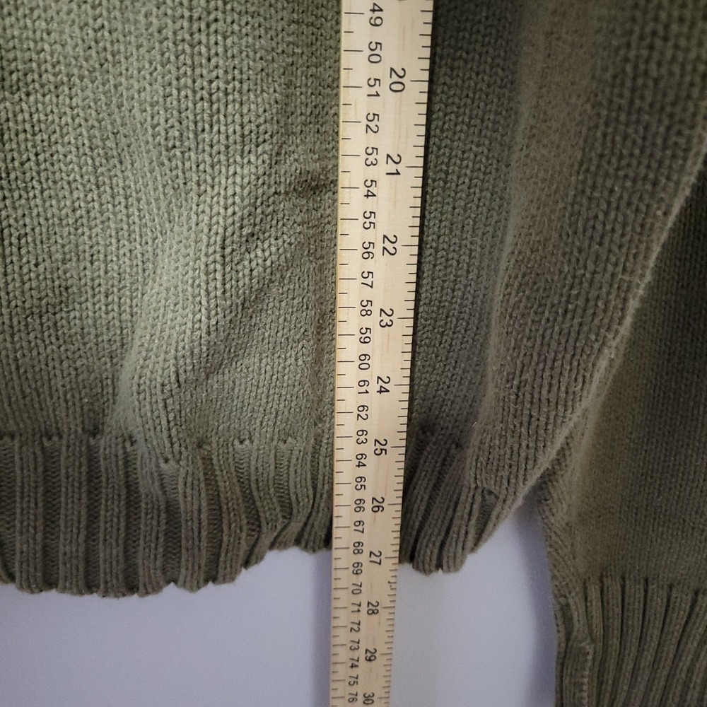 Vintage Polo Ralph Lauren Sweater Mens XL Olive Green Cotton Knit Crewneck Pony - Picture 5 of 6